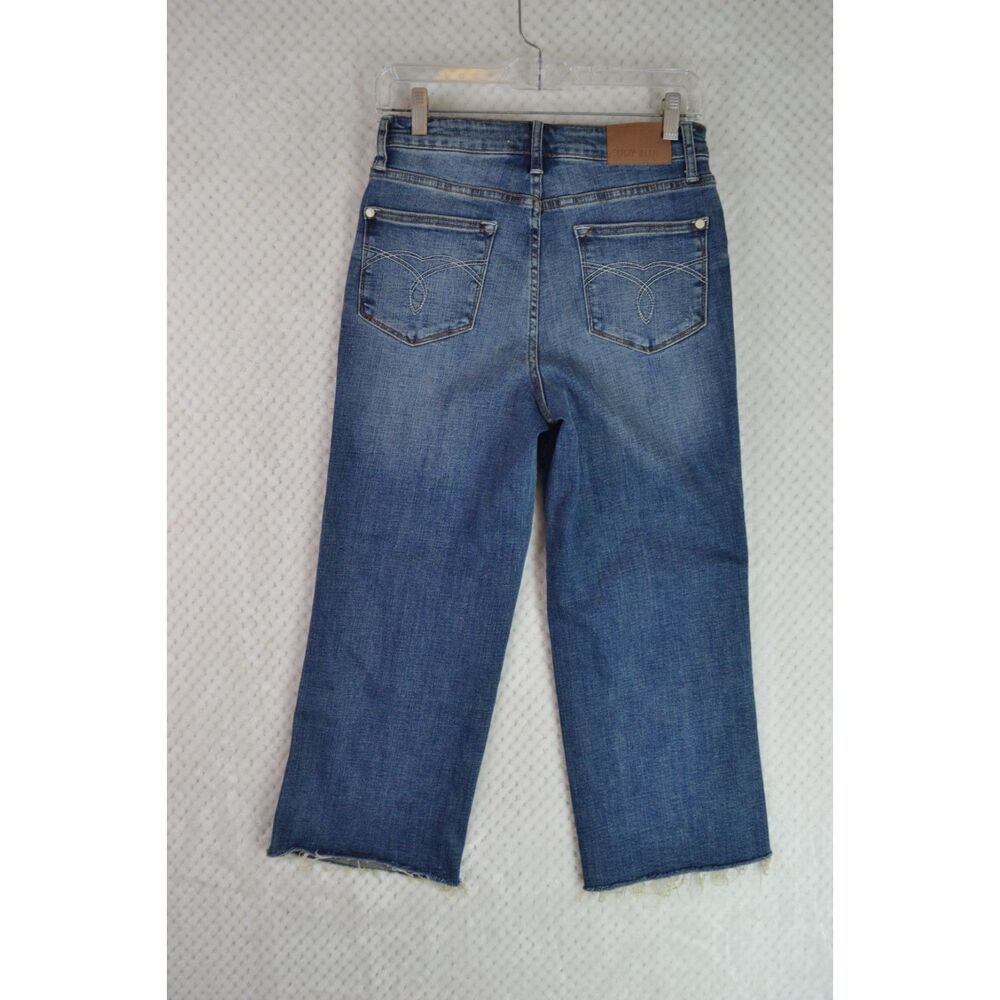 Judy Blue Raw Edge Wide Leg Crop Jeans Women's 5/27